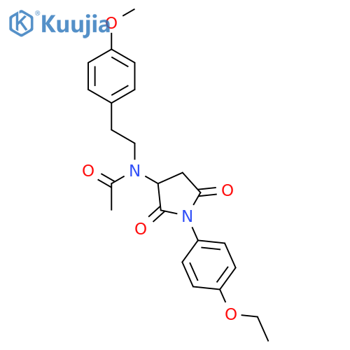 <br>N-(1-(4-ethoxyphenyl)-2,5-dioxopyrrolidin-3-yl)-N-(4-methoxyphenethyl)aceta mide structure