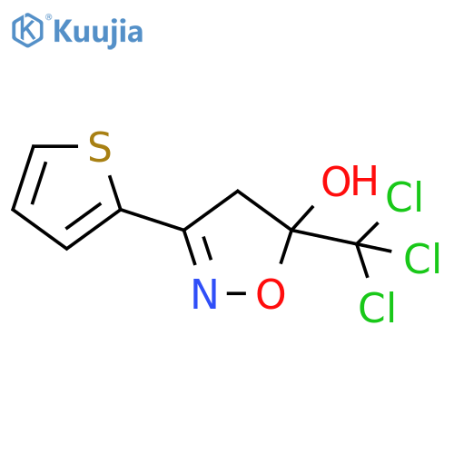 3-thiophen-2-yl-5-(trichloromethyl)-4H-1,2-oxazol-5-ol structure