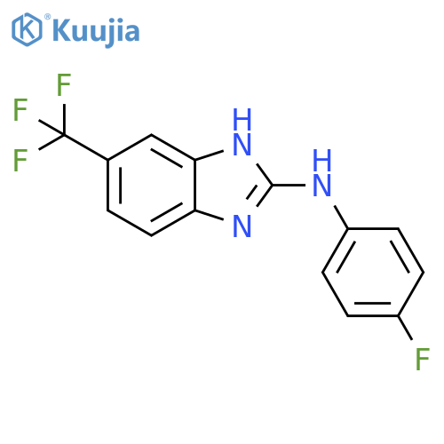 1H-Benzimidazol-2-amine, N-(4-fluorophenyl)-5-(trifluoromethyl)- structure