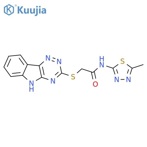 <br>N-(5-Methyl-[1,3,4]thiadiazol-2-yl)-2-(9H-1,3,4,9-tetraaza-fluoren-2-ylsulf anyl)-acetamide structure