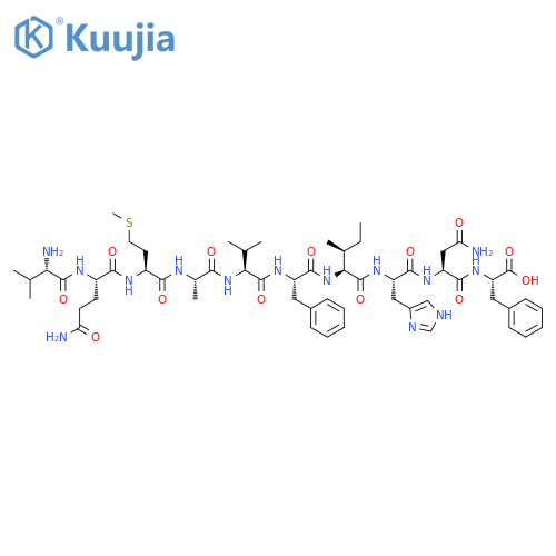 L-Phenylalanine,L-valyl-L-glutaminyl-L-methionyl-L-alanyl-L-valyl-L-phenylalanyl-L-isoleucyl-L-histidyl-L-asparaginyl- structure
