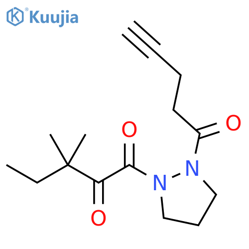 Pyrazolidine, 1-(3,3-dimethyl-1,2-dioxopentyl)-2-(1-oxo-4-pentynyl)- structure