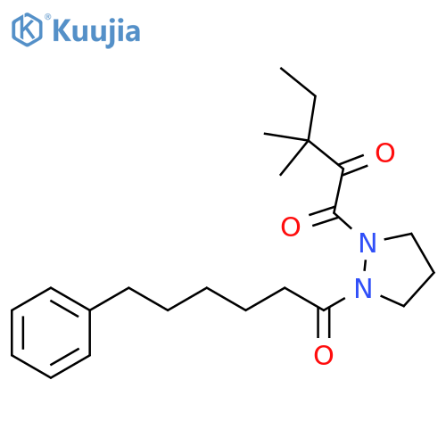 Pyrazolidine, 1-(3,3-dimethyl-1,2-dioxopentyl)-2-(1-oxo-6-phenylhexyl)- structure