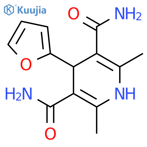 4-(2-furyl)-2,6-dimethyl-1,4-dihydropyridine-3,5-dicarboxamide structure