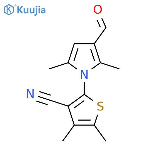 2-(3-Formyl-2,5-dimethyl-1H-pyrrol-1-yl)-4,5-dimethylthiophene-3-carbonitrile structure