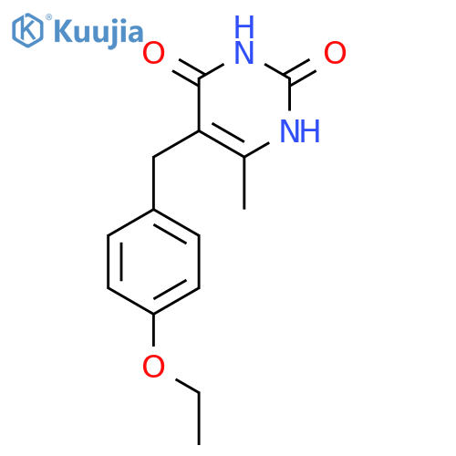 2,4(1H,3H)-Pyrimidinedione, 5-[(4-ethoxyphenyl)methyl]-6-methyl- structure