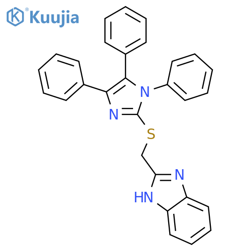 1H-benzimidazol-2-ylmethyl 1,4,5-triphenyl-1H-imidazol-2-yl sulfide structure