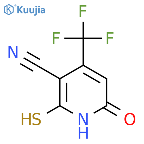 6-oxo-2-sulfanyl-4-(trifluoromethyl)-1,6-dihydropyridine-3-carbonitrile structure