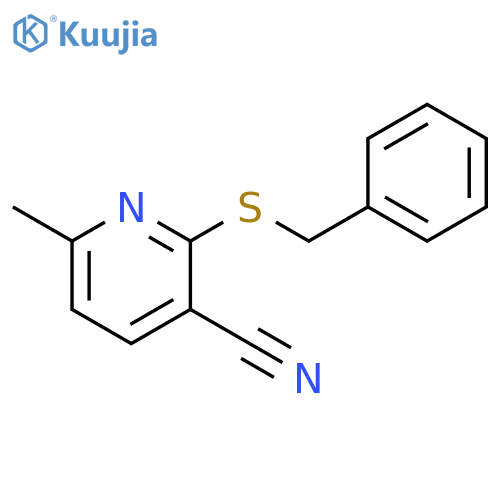 2-(benzylsulfanyl)-6-methylpyridine-3-carbonitrile structure