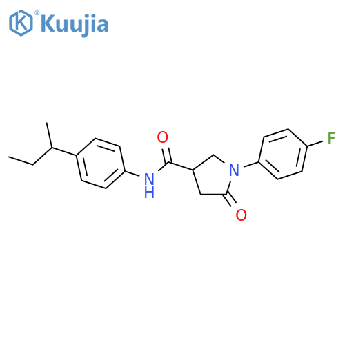 N-(4-sec-butylphenyl)-1-(4-fluorophenyl)-5-oxopyrrolidine-3-carboxamide structure