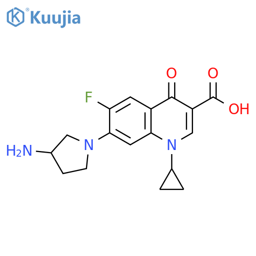 3-Quinolinecarboxylic acid,7-(3-amino-1-pyrrolidinyl)-1-cyclopropyl-6-fluoro-1,4-dihydro-4-oxo- structure