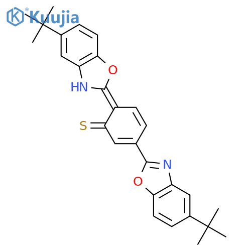 (6Z)-3-(5-tert-butyl-1,3-benzoxazol-2-yl)-6-(5-tert-butyl-1,3-benzoxazol-2(3H)-ylidene)cyclohexa-2,4-diene-1-thione structure