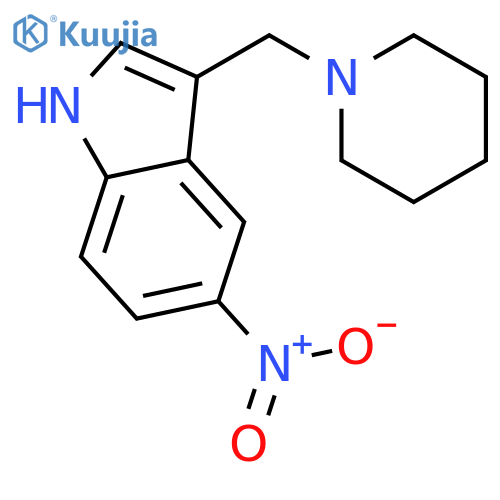1H-Indole,5-nitro-3-(1-piperidinylmethyl)- structure