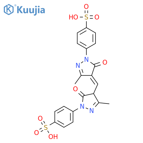 Benzenesulfonic acid,4-[4-[[1,5-dihydro-3-methyl-5-oxo-1-(4-sulfophenyl)-4H-pyrazol-4-ylidene]methyl]-4,5-dihydro-3-methyl-5-oxo-1H-pyrazol-1-yl]- structure