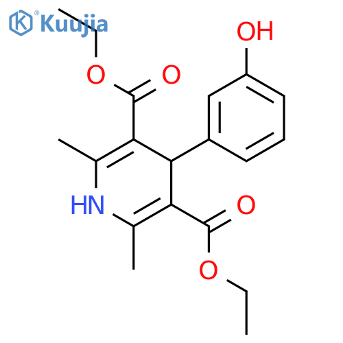 3,5-Pyridinedicarboxylic acid,1,4-dihydro-4-(3-hydroxyphenyl)-2,6-dimethyl-, diethyl ester structure