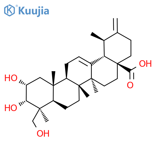 2α,3α,24-Trihydroxyursa -12,20(30)-dien-28-oic acid structure