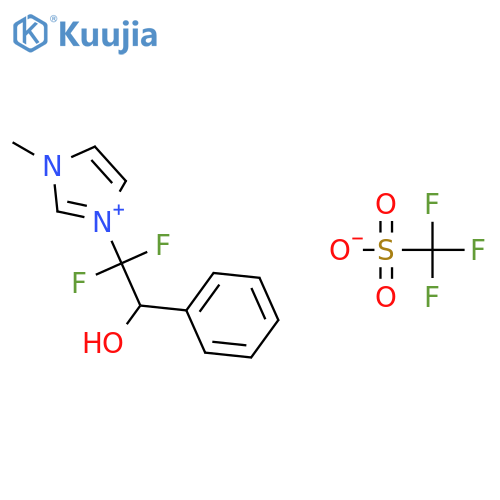 1-(1,1-Difluoro-2-hydroxy-2-phenyl-ethyl)-3-methyl-imidazolium triflate structure
