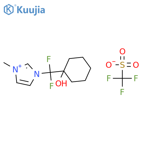 1-(1,1-Difluoro-1-cyclohexanol-1-yl-methyl)-3-methylimidazolium triflate structure