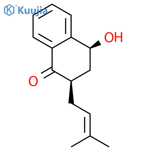 1(2H)-Naphthalenone,3,4-dihydro-4-hydroxy- 2-(3-methyl-2-butenyl)-,(2R,4S)- structure