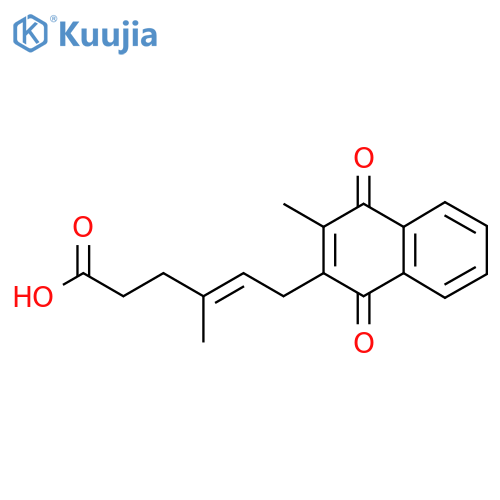 trans-2-Methyl-3-(5'-carboxy-3'-methyl-2'-pentenyl)-1,4-naphthoquinone structure