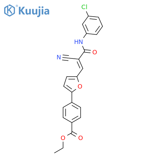 ethyl 4-[5-[(E)-3-(3-chloroanilino)-2-cyano-3-oxoprop-1-enyl]furan-2-yl]benzoate structure