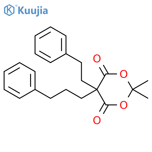 1,3-Dioxane-4,6-dione, 2,2-dimethyl-5,5-bis(2-phenylethyl)- structure