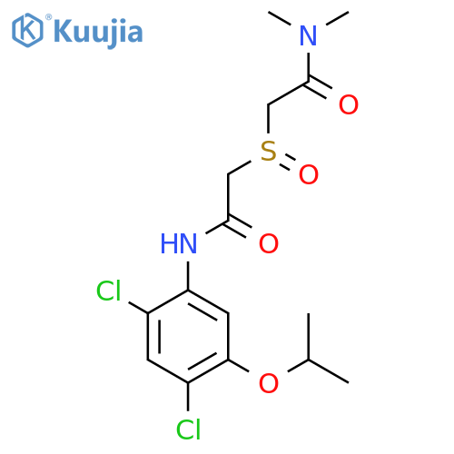2-{[2-(2,4-Dichloro-5-isopropoxyanilino)-2-oxoethyl]sulfinyl}-N,N-dimethylacetamide structure