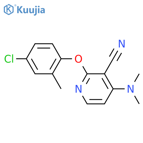 2-(4-CHLORO-2-METHYLPHENOXY)-4-(DIMETHYLAMINO)NICOTINONITRILE structure