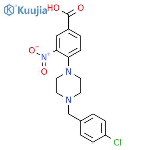 4-4-(4-Chlorobenzyl)piperazino-3-nitrobenzenecarboxylic acid structure