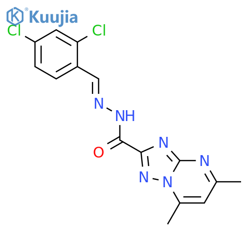 <br>(E)-N'-(2,4-dichlorobenzylidene)-5,7-dimethyl-[1,2,4]triazolo[1,5-a]pyrimid ine-2-carbohydrazide structure