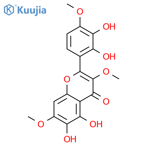 2-(2,3-dihydroxy-4-methoxy-phenyl)-5,6-dihydroxy-3,7-dimethoxy-chromen-4-one structure