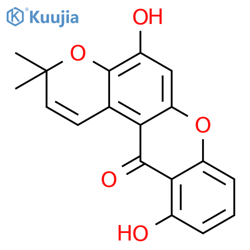 5,11-dihydroxy-3,3-dimethyl-3H-pyrano[3,2-a]xanthen-12-one structure