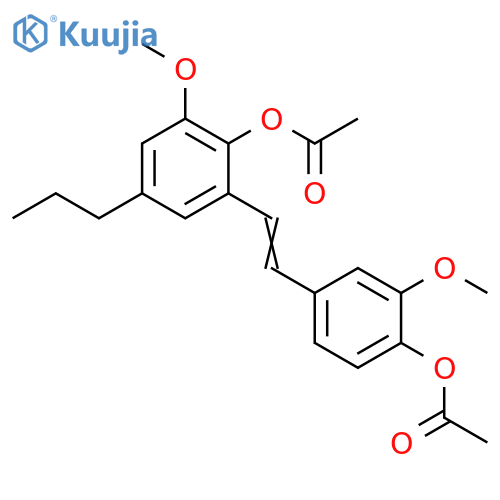 Phenol,2-[2-[4-(acetyloxy)-3-methoxyphenyl]ethenyl]-6-methoxy-4-propyl-,acetate structure