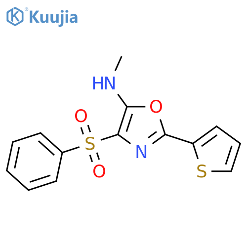 4-(benzenesulfonyl)-N-methyl-2-(thiophen-2-yl)-1,3-oxazol-5-amine structure
