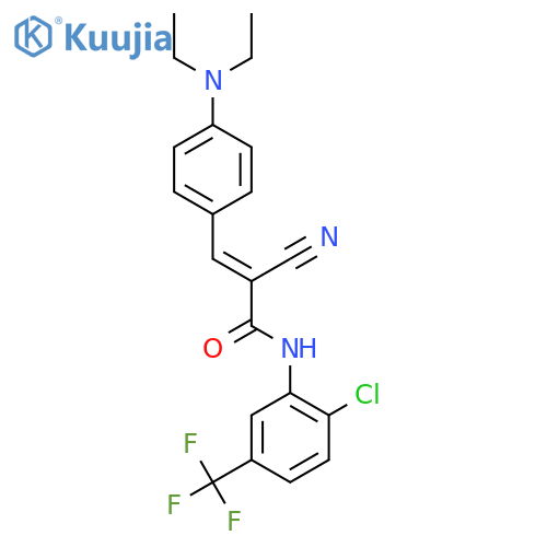 N-[2-chloro-5-(trifluoromethyl)phenyl]-2-cyano-3-[4-(diethylamino)phenyl]prop-2-enamide structure