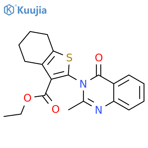 <br>ethyl 2-(2-methyl-4-oxoquinazolin-3(4H)-yl)-4,5,6,7-tetrahydro-1-benzothiop hene-3-carboxylate structure