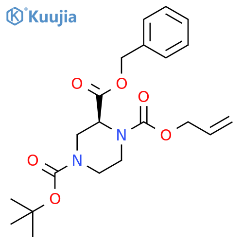 1,2,4-Piperazinetricarboxylic acid, 4-(1,1-dimethylethyl)2-(phenylmethyl) 1-(2-propenyl) ester, (2S)- structure