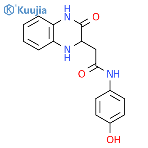 N-(4-hydroxyphenyl)-2-(3-oxo-1,2,3,4-tetrahydroquinoxalin-2-yl)acetamide structure