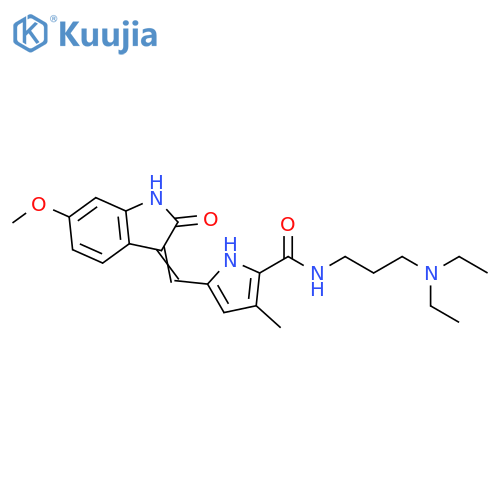 1H-Pyrrole-2-carboxamide,N-[3-(diethylamino)propyl]-5-[(1,2-dihydro-6-methoxy-2-oxo-3H-indol-3-ylidene)methyl]-3-methyl- structure