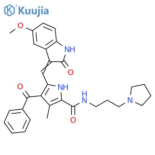 1H-Pyrrole-2-carboxamide,4-benzoyl-5-[(1,2-dihydro-5-methoxy-2-oxo-3H-indol-3-ylidene)methyl]-3-methyl-N-[3-(1-pyrrolidinyl)propyl]- structure