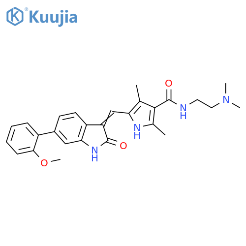 1H-Pyrrole-3-carboxamide,5-[[1,2-dihydro-6-(2-methoxyphenyl)-2-oxo-3H-indol-3-ylidene]methyl]-N-[2-(dimethylamino)ethyl]-2,4-dimethyl- structure