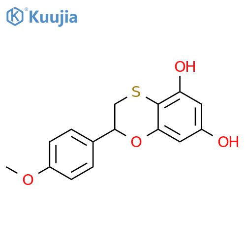 1,4-Benzoxathiin-5,7-diol, 2,3-dihydro-2-(4-methoxyphenyl)- structure