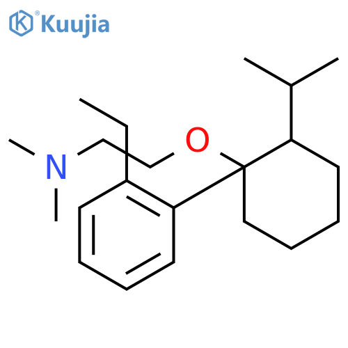 2-{[1-(2-ethylphenyl)-2-(propan-2-yl)cyclohexyl]oxy}-N,N-dimethylethanamine structure