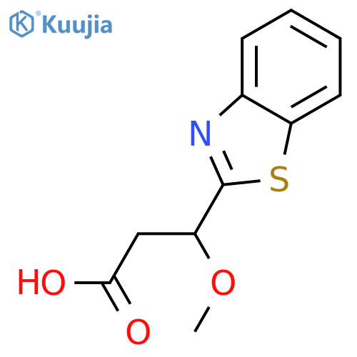 3-(1,3-benzothiazol-2-yl)-3-methoxypropanoic acid structure