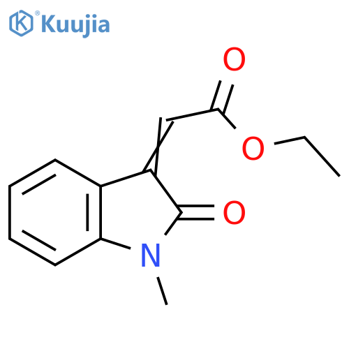 Acetic acid, (1,2-dihydro-1-methyl-2-oxo-3H-indol-3-ylidene)-, ethylester structure