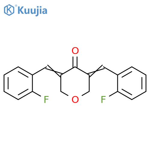 4H-Pyran-4-one, 3,5-bis[(2-fluorophenyl)methylene]tetrahydro- structure