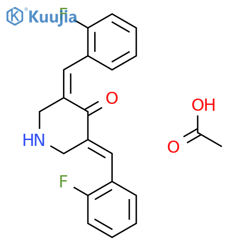 4-Piperidinone, 3,5-bis[(2-fluorophenyl)methylene]-, acetate structure