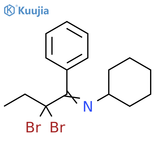 N-(2,2-Dibromo-1-phenylbutylidene)cyclohexanamine structure