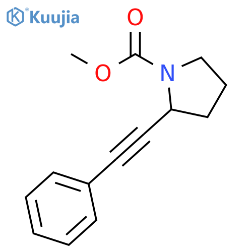 1-Pyrrolidinecarboxylic acid, 2-(phenylethynyl)-, methyl ester structure