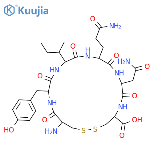 (Ile3)-Pressinoic acid H-Cys-Tyr-Ile-Gln-Asn-Cys-OH (Disulfide bond) structure